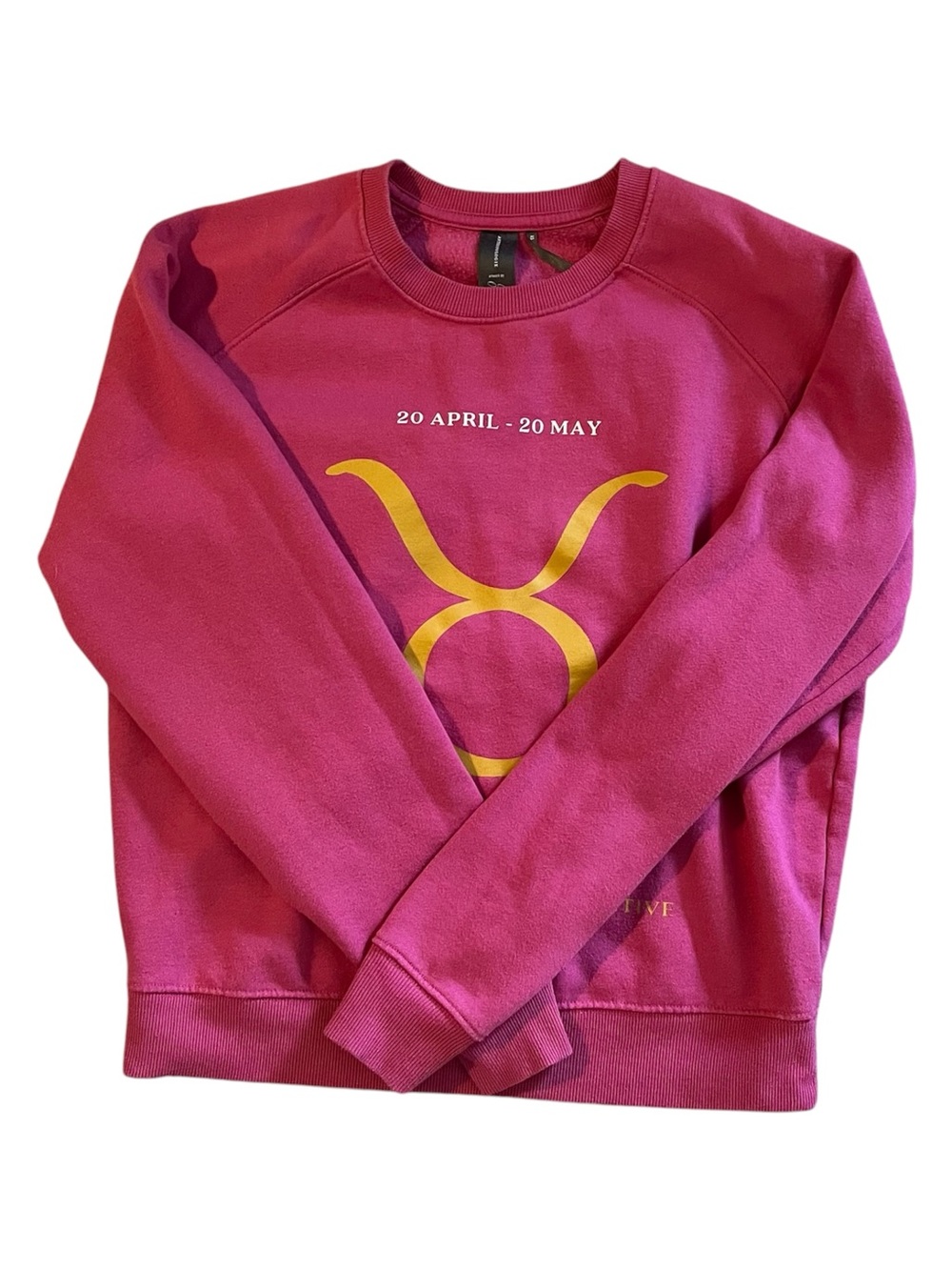 Anthropologie Zodiac Pink Taurus Graphic Crewneck Sweatshirt- Size XS